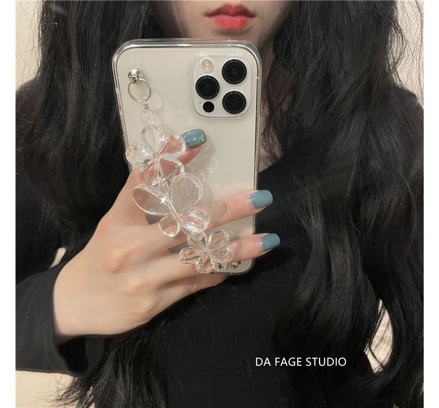 Flower Case Phone Transparent Chain