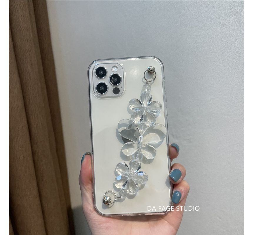 Flower Case Phone Transparent Chain