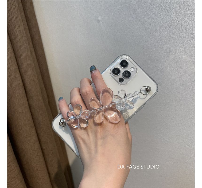 Flower Case Phone Transparent Chain