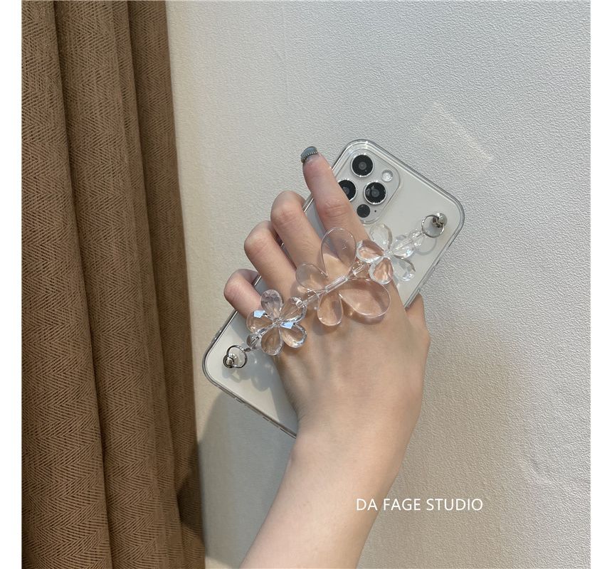 Flower Case Phone Transparent Chain