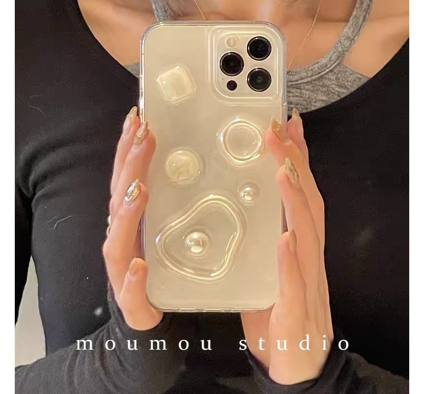 Phone Faux Pearl Transparent Case