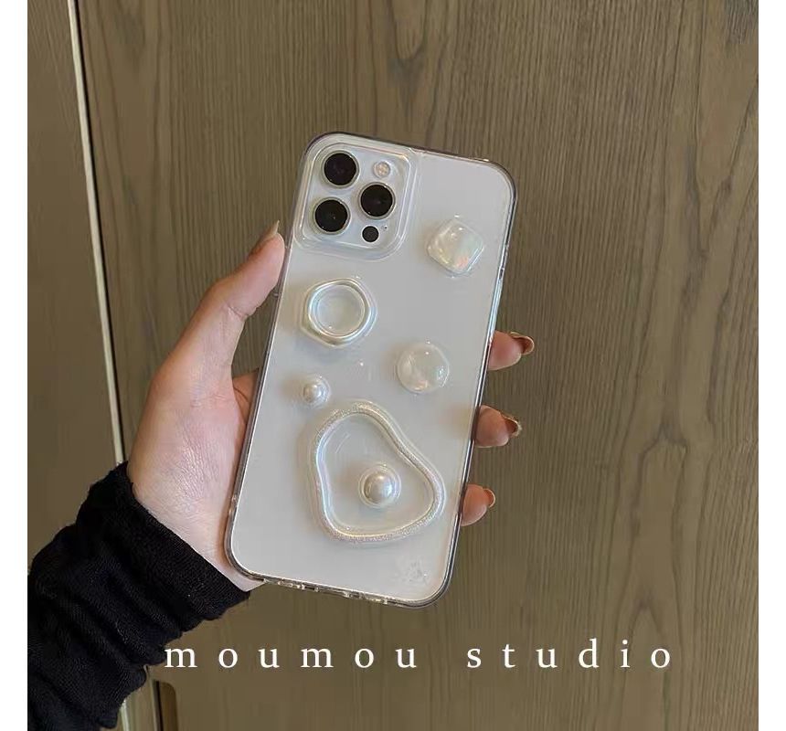 Phone Faux Pearl Transparent Case