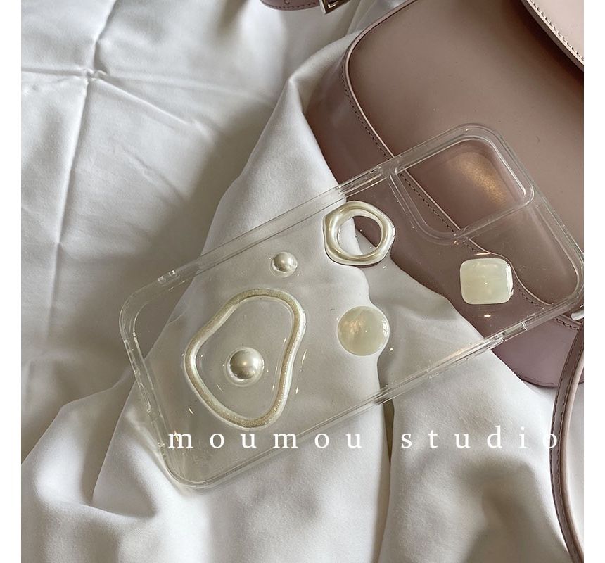 Phone Faux Pearl Transparent Case