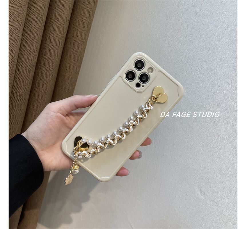 Phone Chain Faux Flower Pearl Case