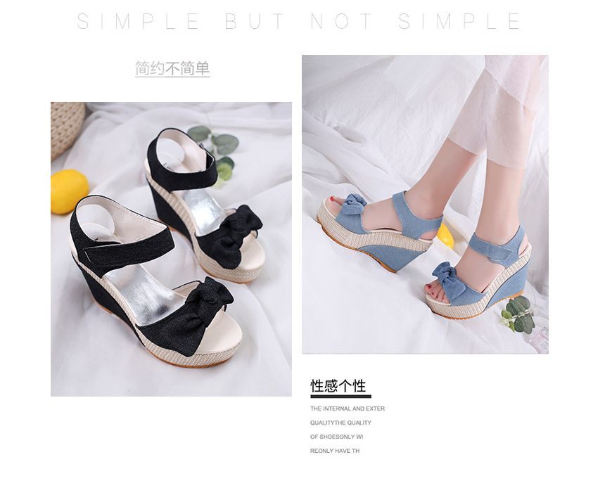 Sandals Denim Wedge-Heel Platform