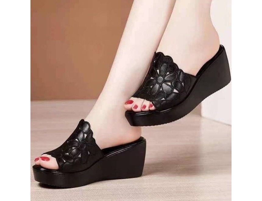 Sandals Wedge-Heel Platform Slide