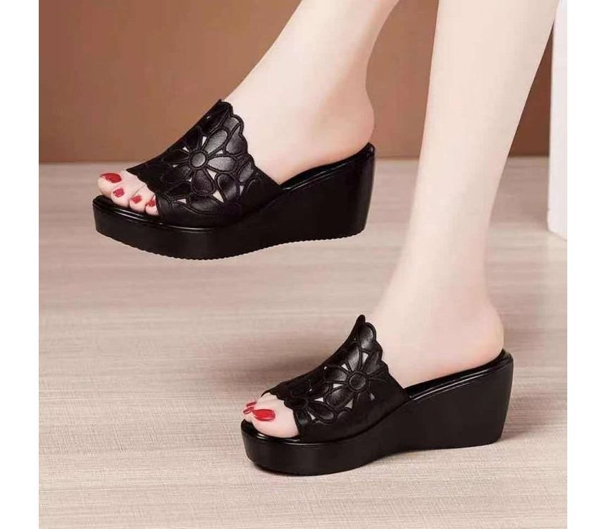 Sandals Wedge-Heel Platform Slide