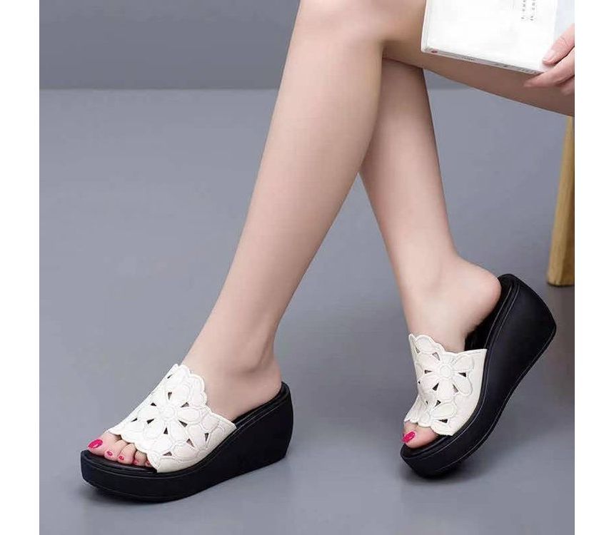 Sandals Wedge-Heel Platform Slide