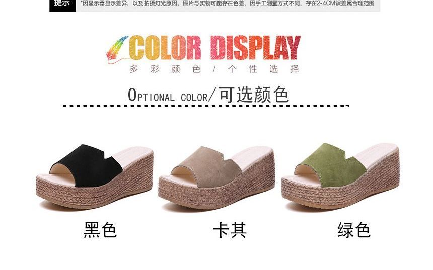 Wedge-Heel Sandals Slide Platform