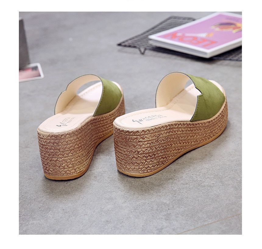 Wedge-Heel Sandals Slide Platform