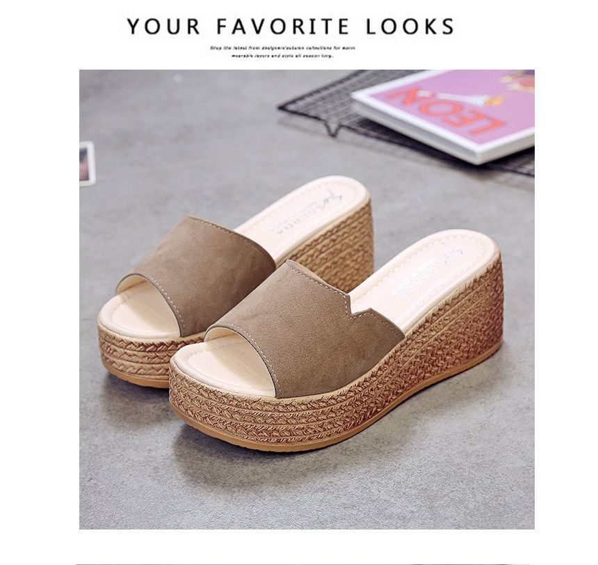 Wedge-Heel Sandals Slide Platform