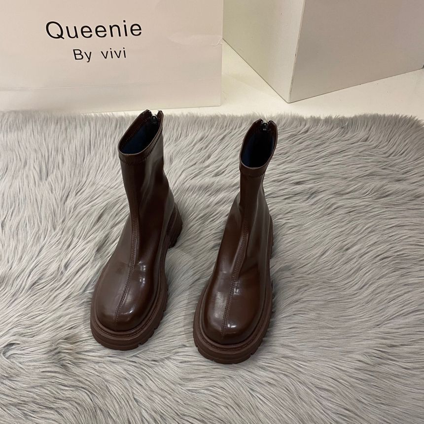 Short Heel Block Boots