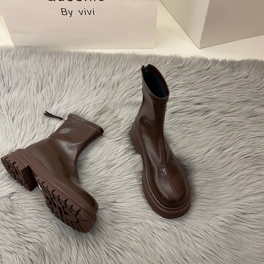 Short Heel Block Boots