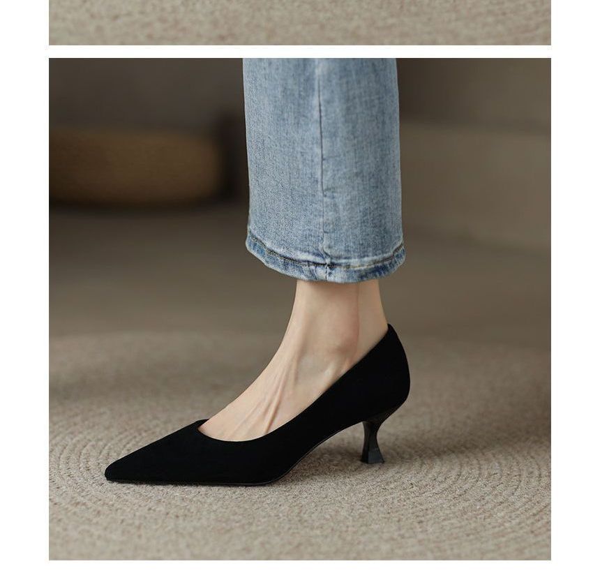 Heel Kitten Pointed Pumps