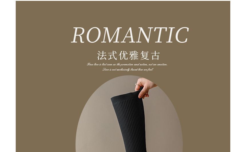 Boots Knit Tall Block Heel