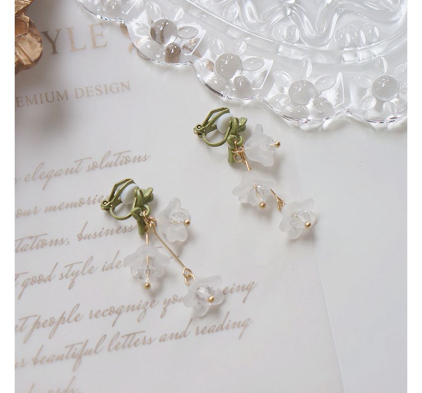 Flower Drop Earring / Clip-On Earring