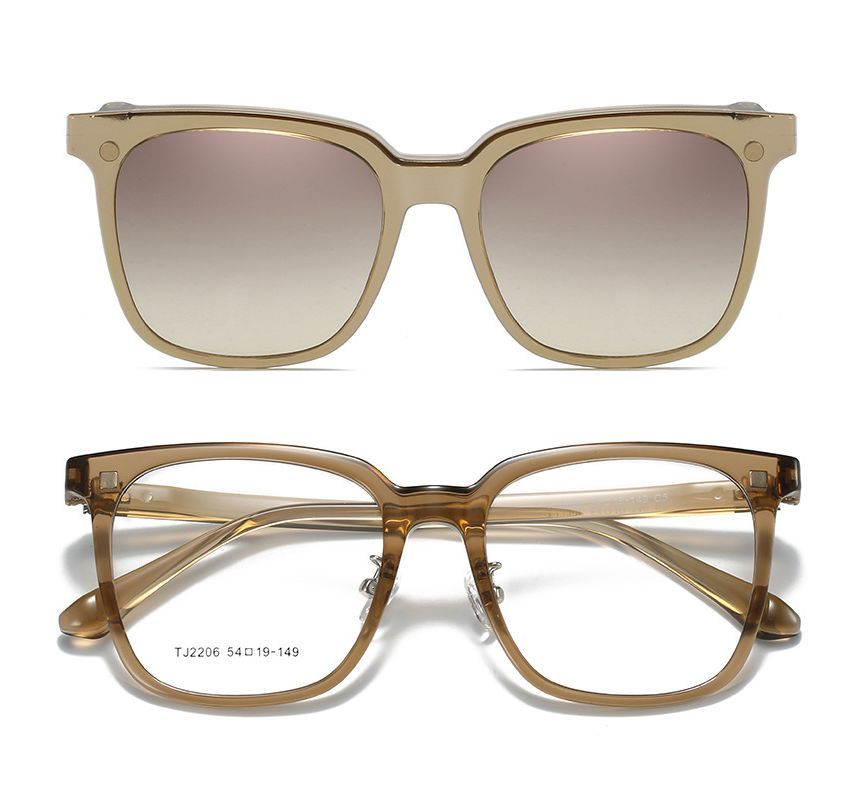 Snap with Magnetic Square On Sunglasses Glasses