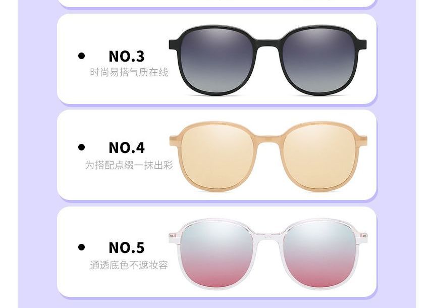Sunglasses with On Round Magnetic Glasses Snap