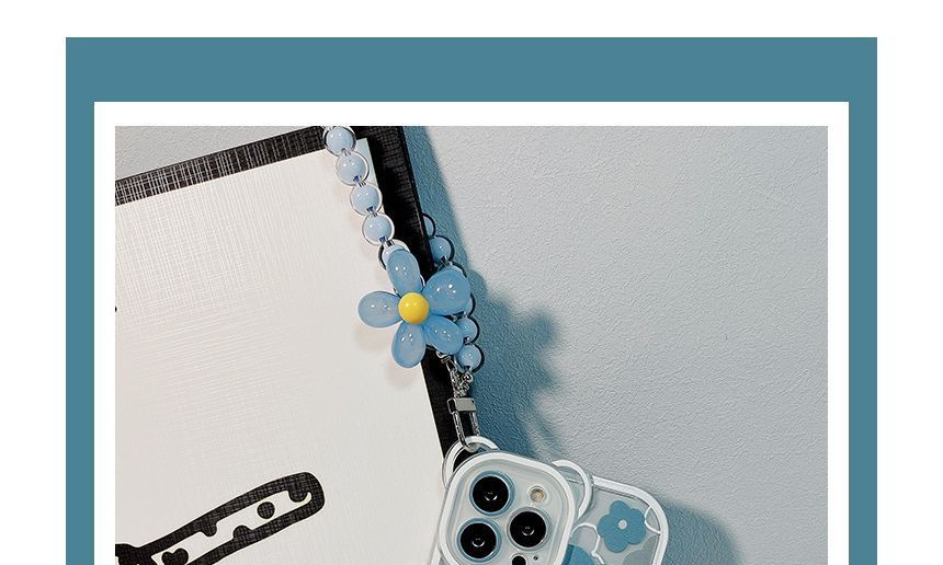 Transparent Chain Phone Flower Case Bead