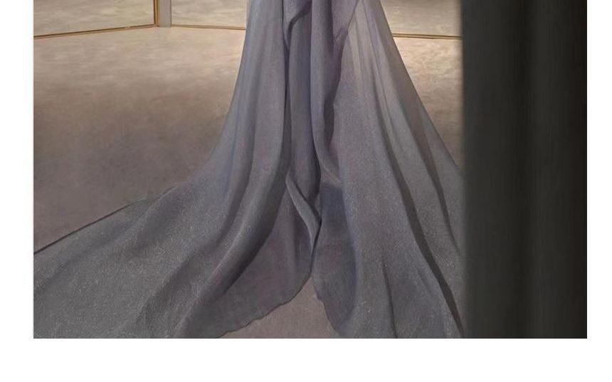 Off-Shoulder Paneled Gown Mermaid Evening Lace