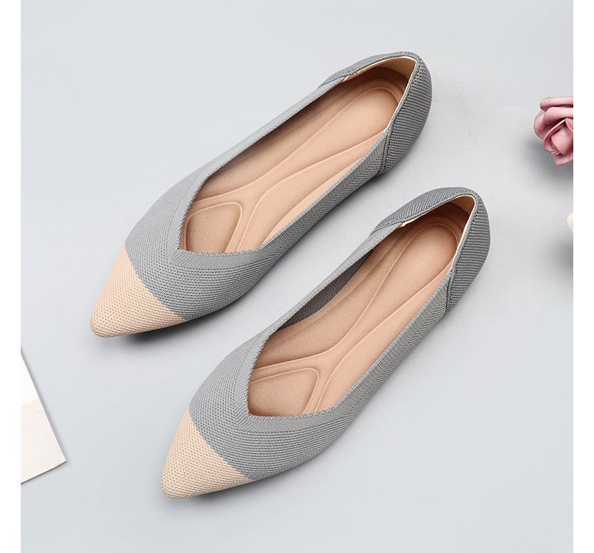 Knit Flats Pointy-Toe