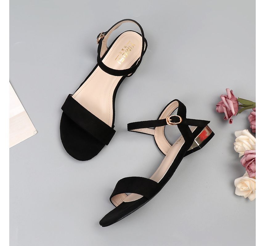 Block Heel Plain Sandals