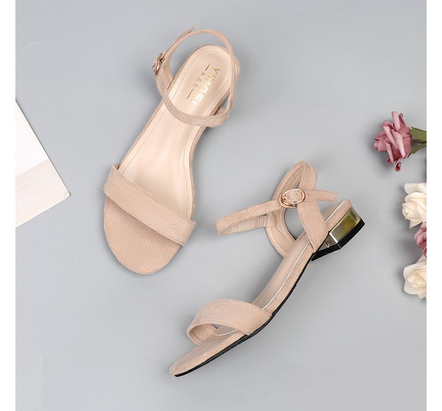 Block Heel Plain Sandals