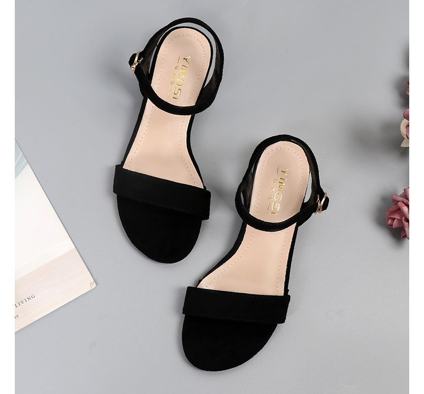 Block Heel Plain Sandals