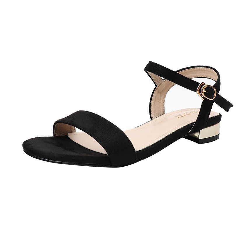 Block Heel Plain Sandals