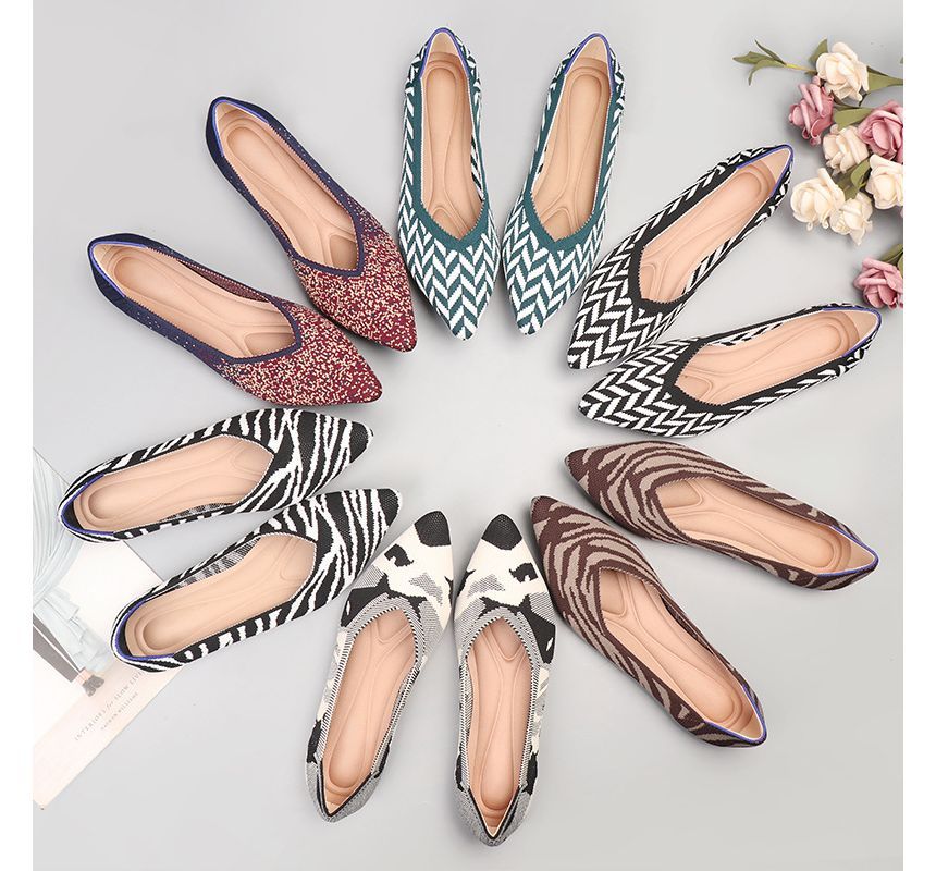 Flats Pointy-Toe Knit