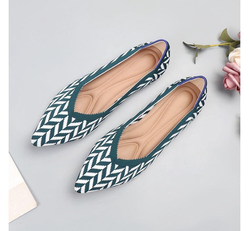 Flats Pointy-Toe Knit