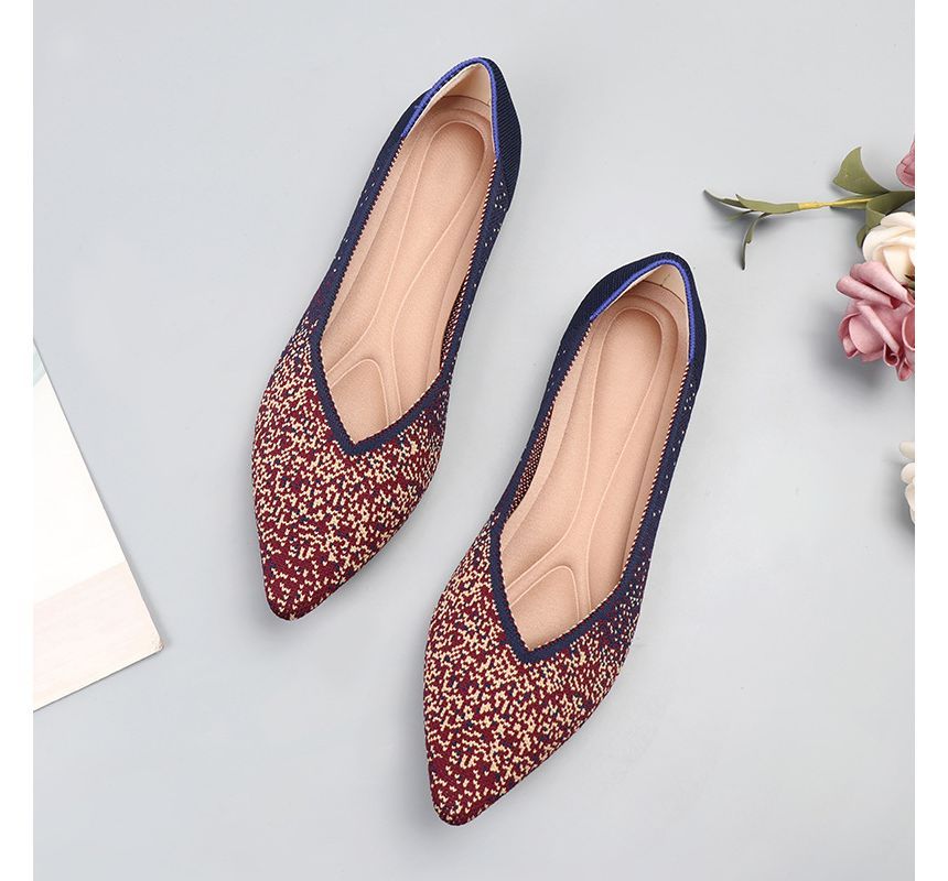 Flats Pointy-Toe Knit