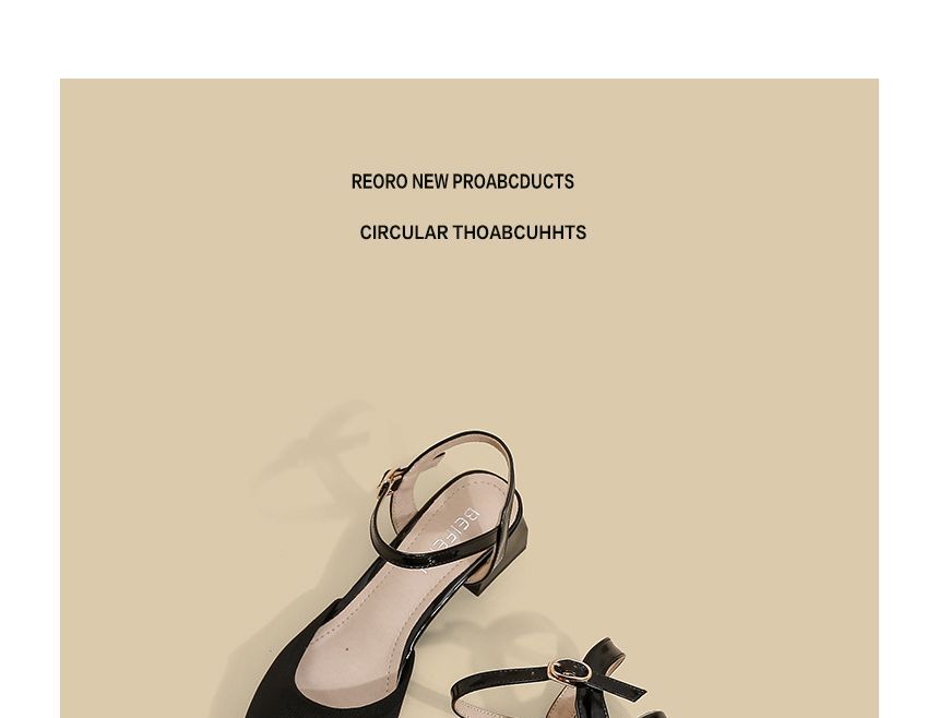 Pointy-Toe Heel Ankle Sandals Chunky Strap