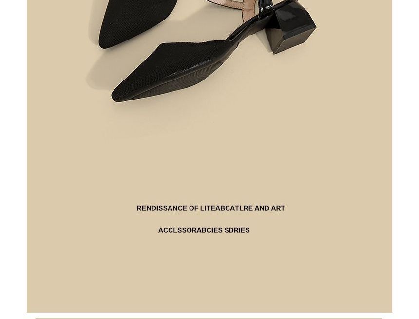 Pointy-Toe Heel Ankle Sandals Chunky Strap