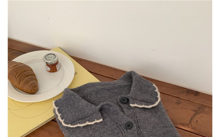 Cardigan à bordure contrastante et col