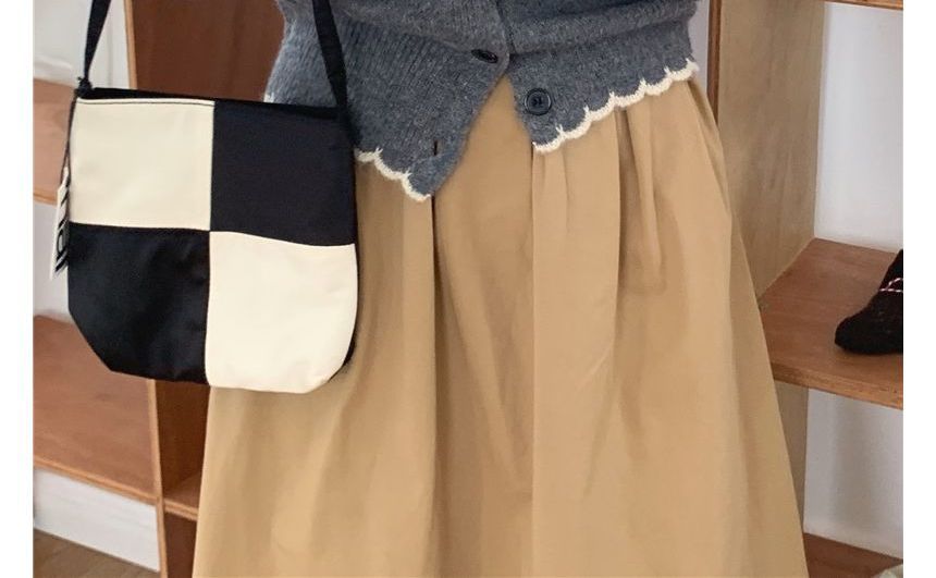 Cardigan à bordure contrastante et col