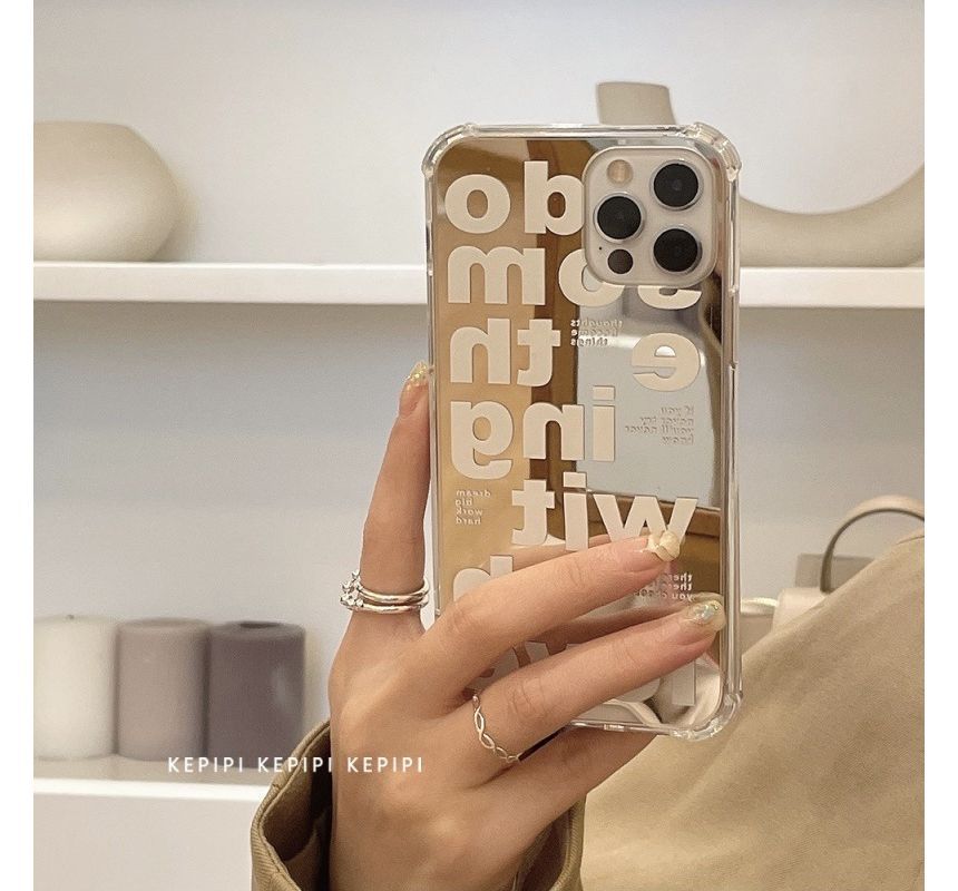 Lettering Mirrored Case Phone