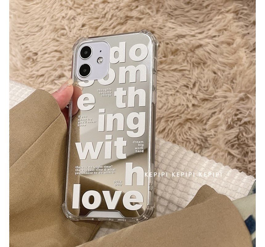 Lettering Mirrored Case Phone