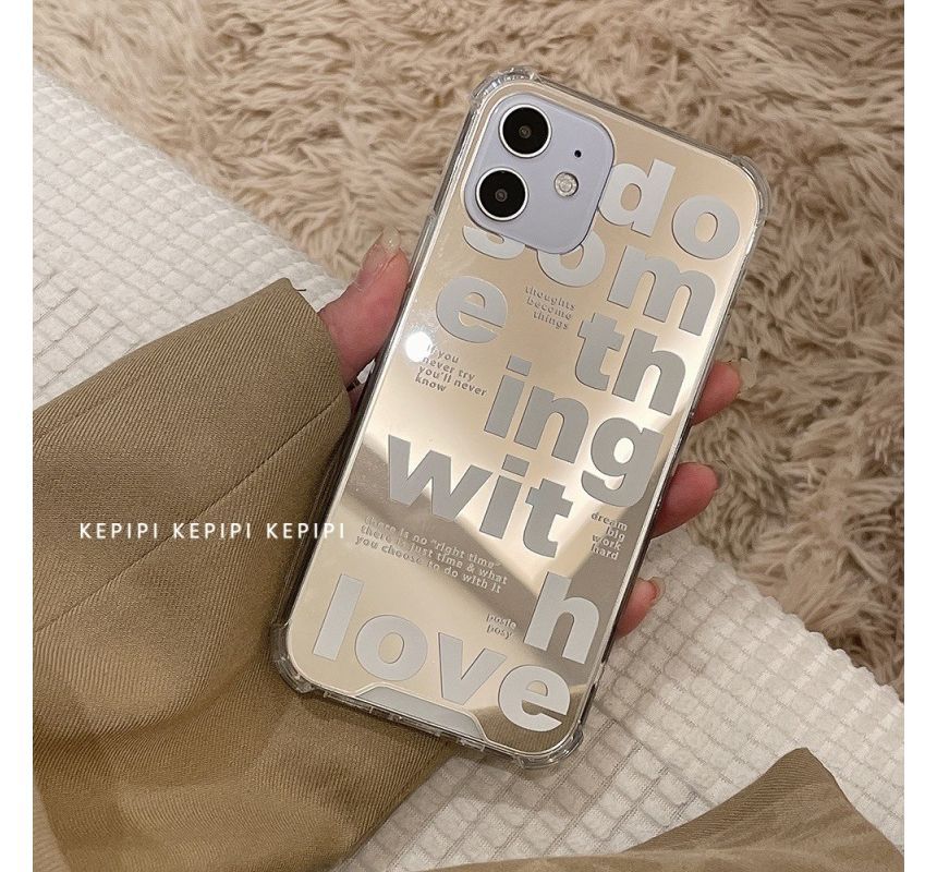 Lettering Mirrored Case Phone