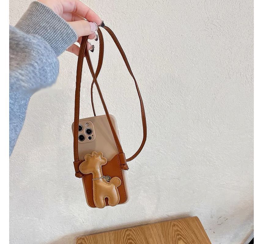Pearl Case Crossbody Faux Phone Giraffe Strap
