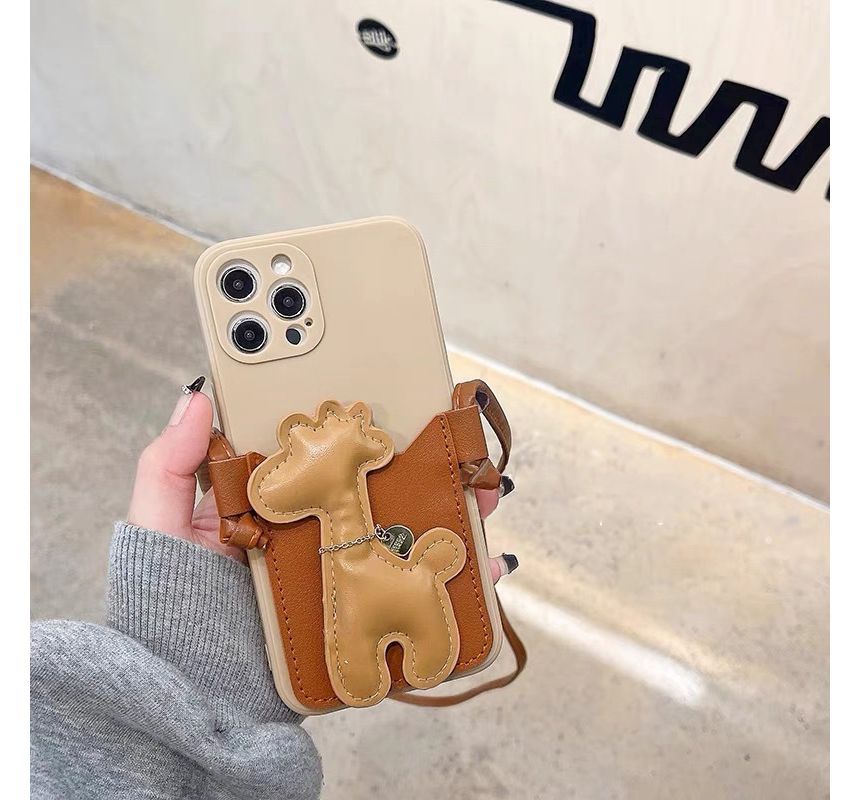 Pearl Case Crossbody Faux Phone Giraffe Strap