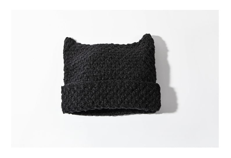 Knit Cat Beanie Striped Ear