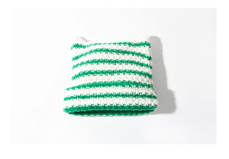 Knit Cat Beanie Striped Ear