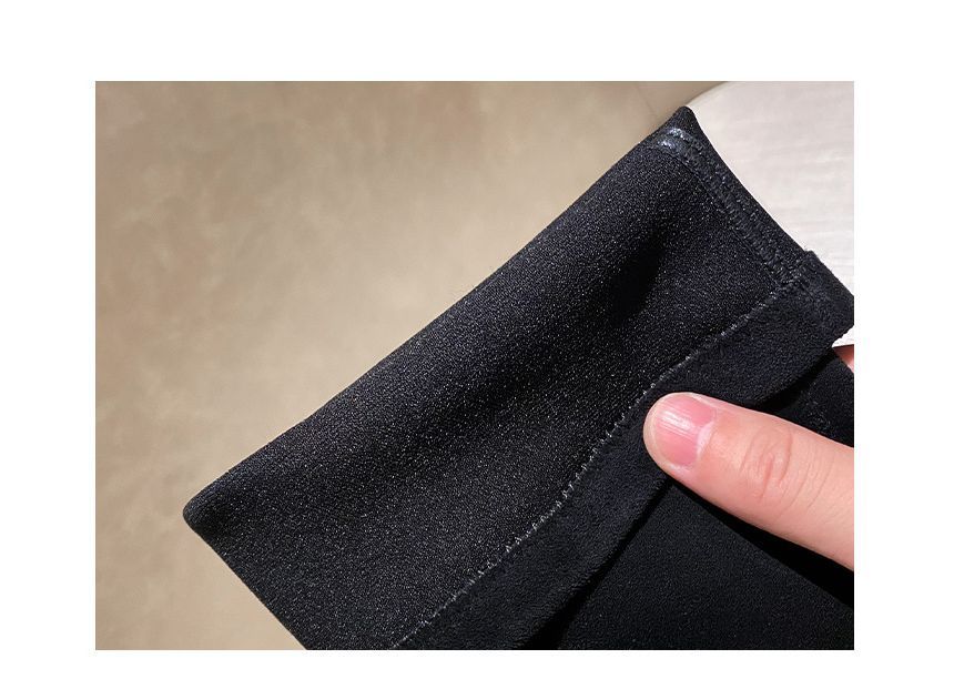 Heel Knee-High Boots Panel Quilted Block Square-Toe