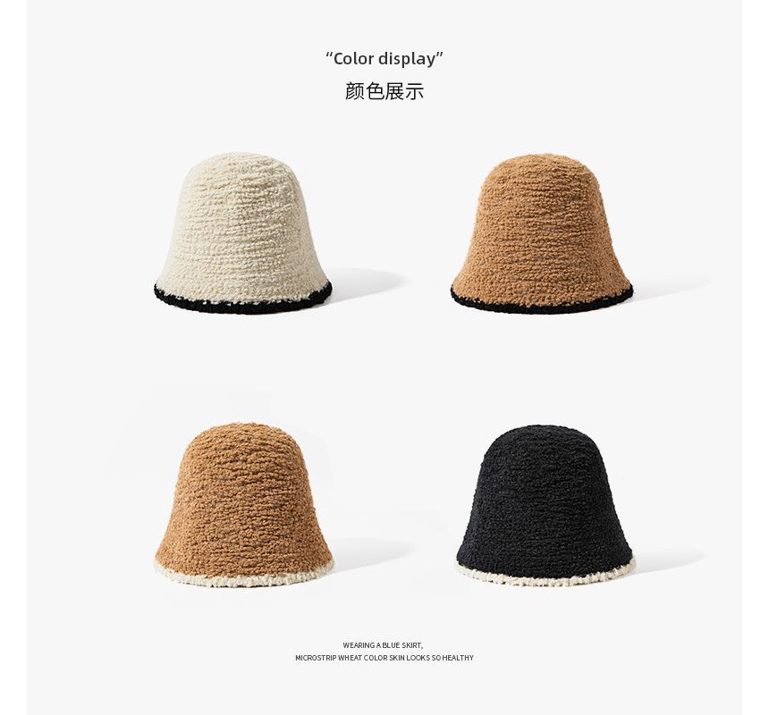 Hat Trim Knit Bucket Contrast