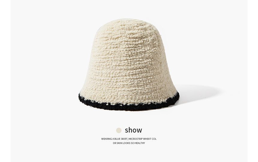 Hat Trim Knit Bucket Contrast