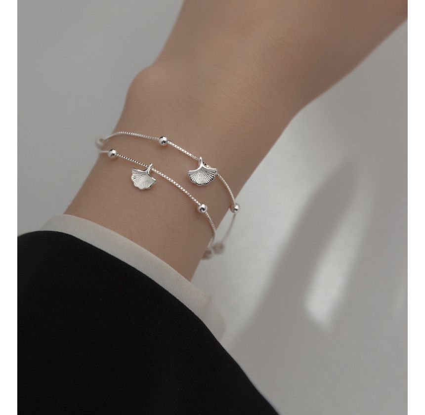 Leaf Layered Sterling Silver Bracelet