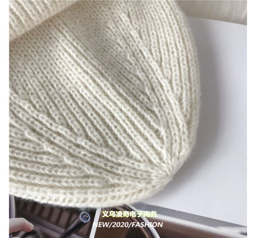 Heart Knit Embroidered Beanie