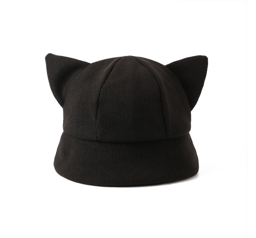 Ear Knit Hat Bucket Cat