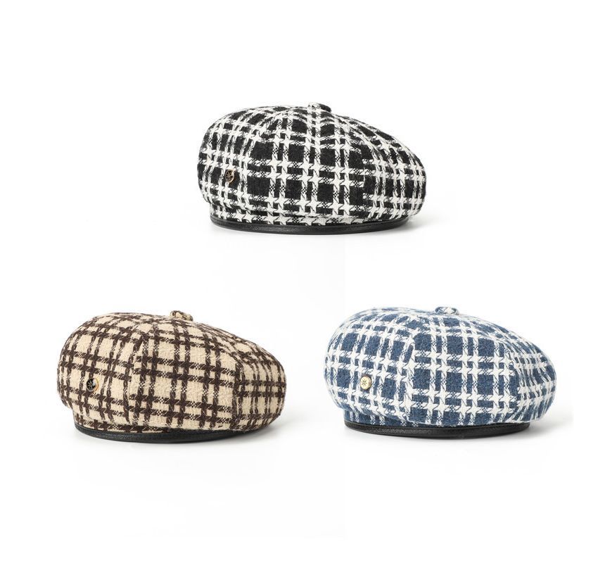 Hat Plaid Beret